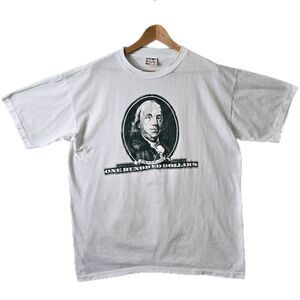 Vintage Benjamin Franklin 100 Hundred Dollar 90s Shirt XL Single Stitch